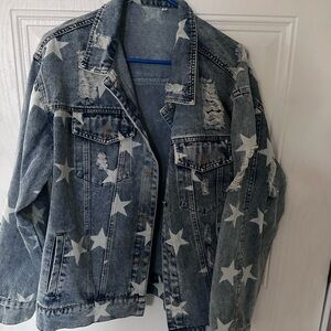 Star Patterned Denim Jacket